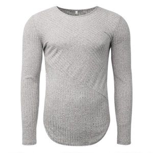 Snowflake Pits Spliced Men&#039;s Pullover Fashion Solid Color Long-Sleeved Slim Fit Casual T-shirt