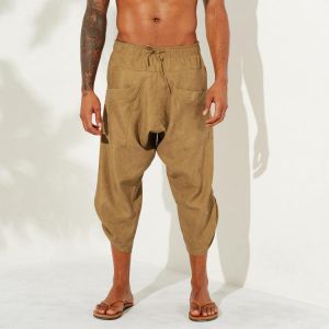 Mens Summer Solid Color Casual Corduroy Pants