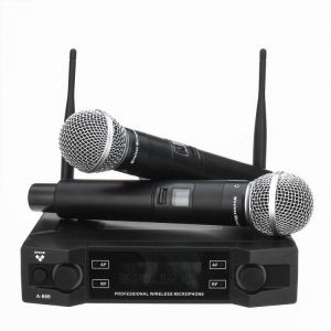 Collection for man מוצרי חשמל ואלקטרוניקה EPXCM A-666 UHF Wireless 2Ch Handheld Mic Cardioid Microphone System for Kraoke Speech Party